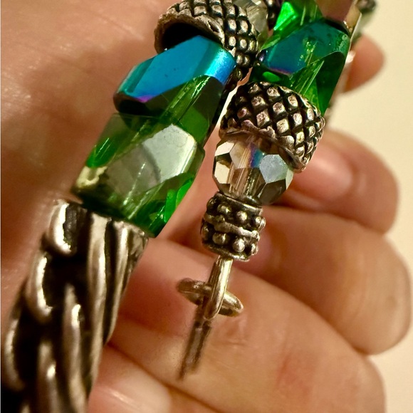 Alex and Ani Vintage Silver Bracelet with Multicolor Accents - Picture 3 of 5